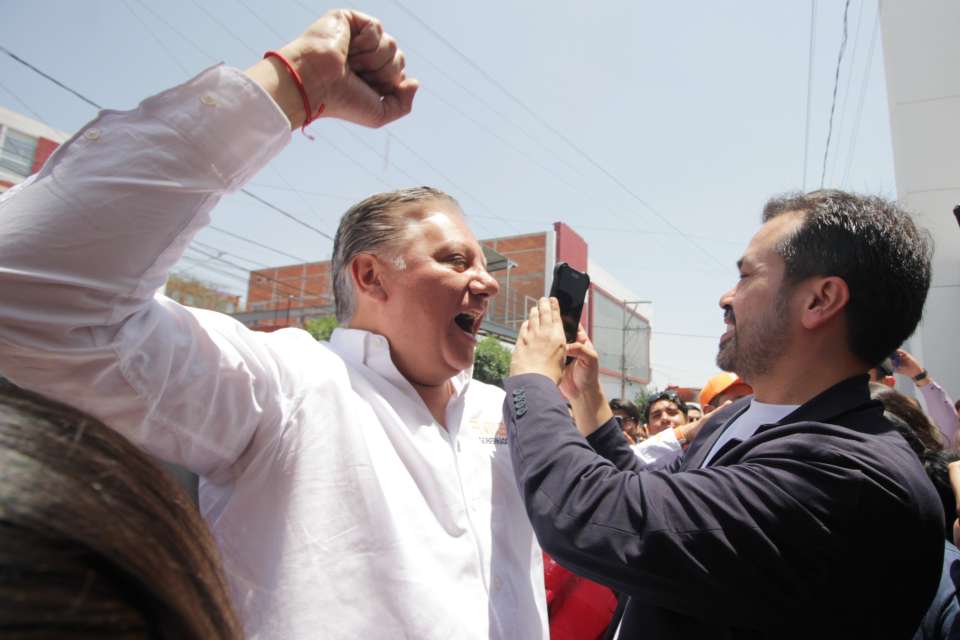 *Fer Morales recibe  y apoya a Jorge Máynez en su visita a Puebla*