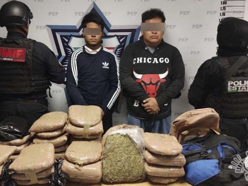 Captura SSP a dos hombres con 30 kilogramos de aparente marihuana.