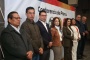 Nancy de la Sierra, Nadia Navarro y Humberto Aguilar, voceros oficiales de la alianza “Mejor Rumbo para Puebla”